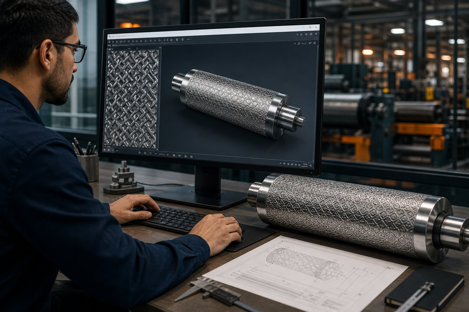 Custom embossing roll design with CAD pattern development